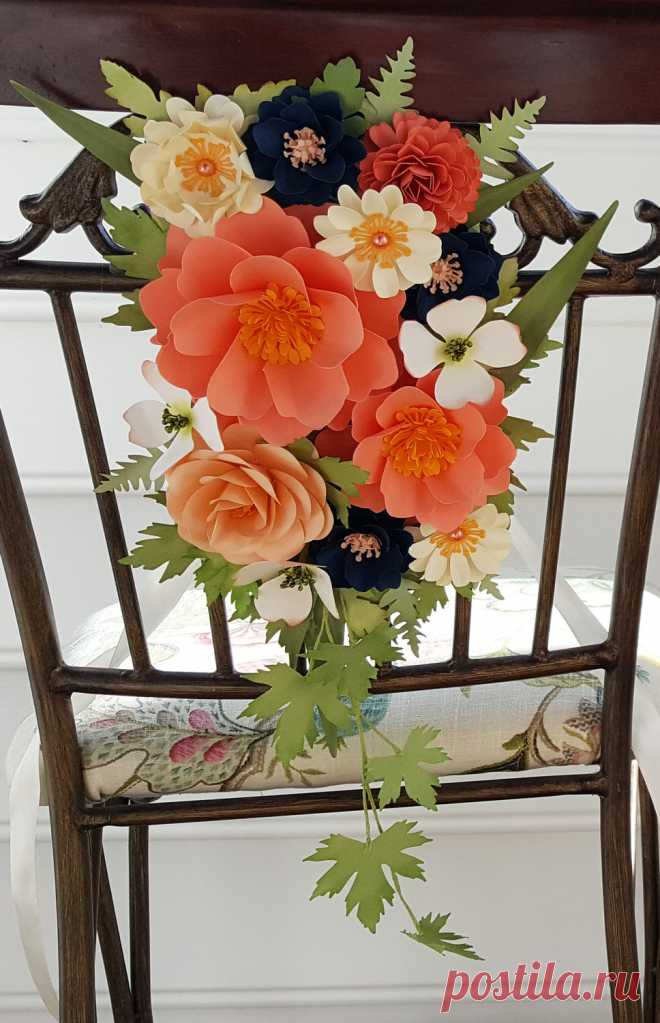 Paper Flowers Door Decoration Wedding by morepaperthanshoes