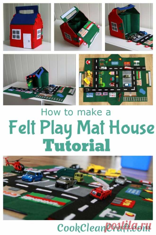 Tutorial: Felt Car Play Mat-House | Cook Clean Craft