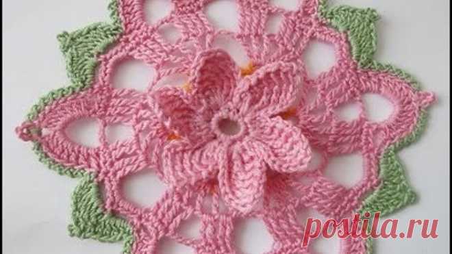 Видео по вязанию цветка для салфетки Flower on a napkin http://youtu.be/ZR6y-qBy0es