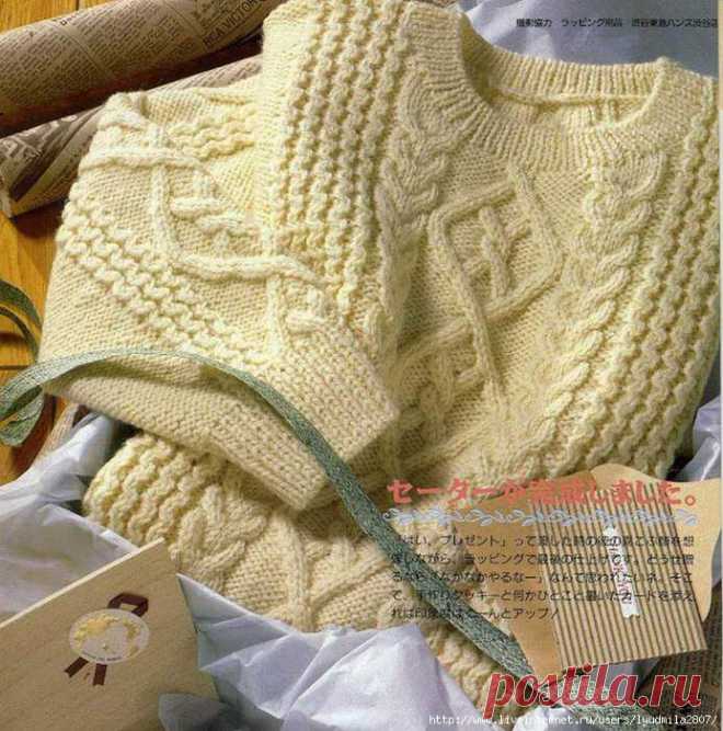 Симпатичный пуловер - Вязание спицами - Страна Мам