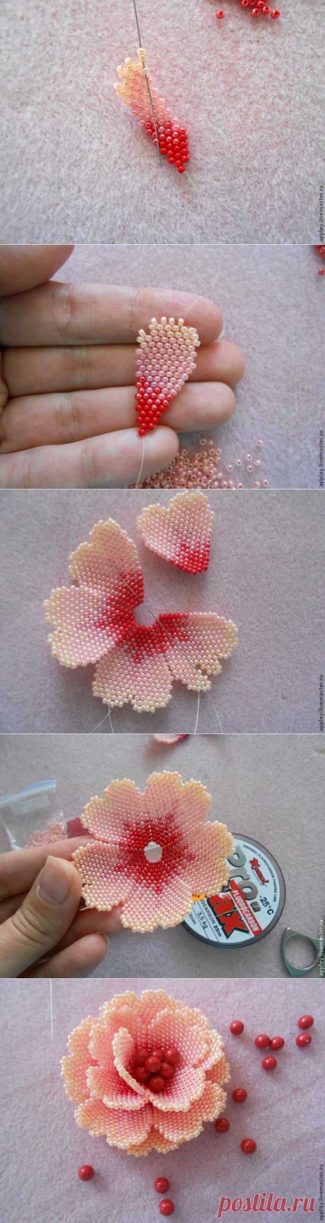 Как сделать маленький цветок из бисера - Ярмарка Мастеров - ручная работа, handmade