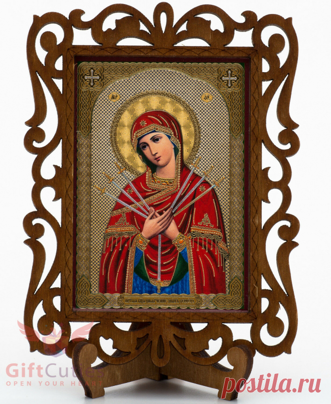 Christian Семистрельная икона Mother of God seven arrows Orthodox wooden Icon • £4.25 CHRISTIAN СЕМИСТРЕЛЬНАЯ ИКОНА Mother of God seven arrows Orthodox wooden Icon - £4.25. FOR SALE! Икона Божией Матери «Семистрельная» (Our Lady of Sorrows) Икона на деревянной подставке настольная. Wooden icon on table stand. Сделанно в России Made in Rusia Размеры иконы Icon size 4.9