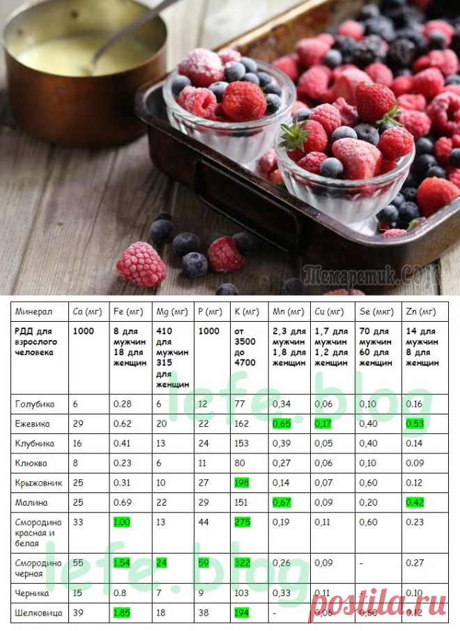 Самые полезные ягоды, их свойства + таблица содержания кбжу, витаминов и минералов