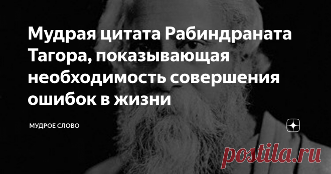 Мудрая цитата Рабиндраната Тагора, показывающая необходимость совершения ошибок в жизни 
Иногда, в самых неожиданных местах, встречаются люди, которые оказывают на твою последующую жизнь решающее значение.
У меня была такая встреча. В начале 90х.  Я тогда, чтобы прокормить семью, мотался в Москву за барахлом. В поезде надо было ехать 4 суток и так как там было много знакомств, то было много и общения
Ехал со мной в плацкарте мужчина,