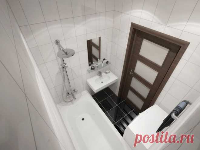 Дизайн раздельного санузла: туалет и ванна в одном стиле, фото в пятиэтажной панельке