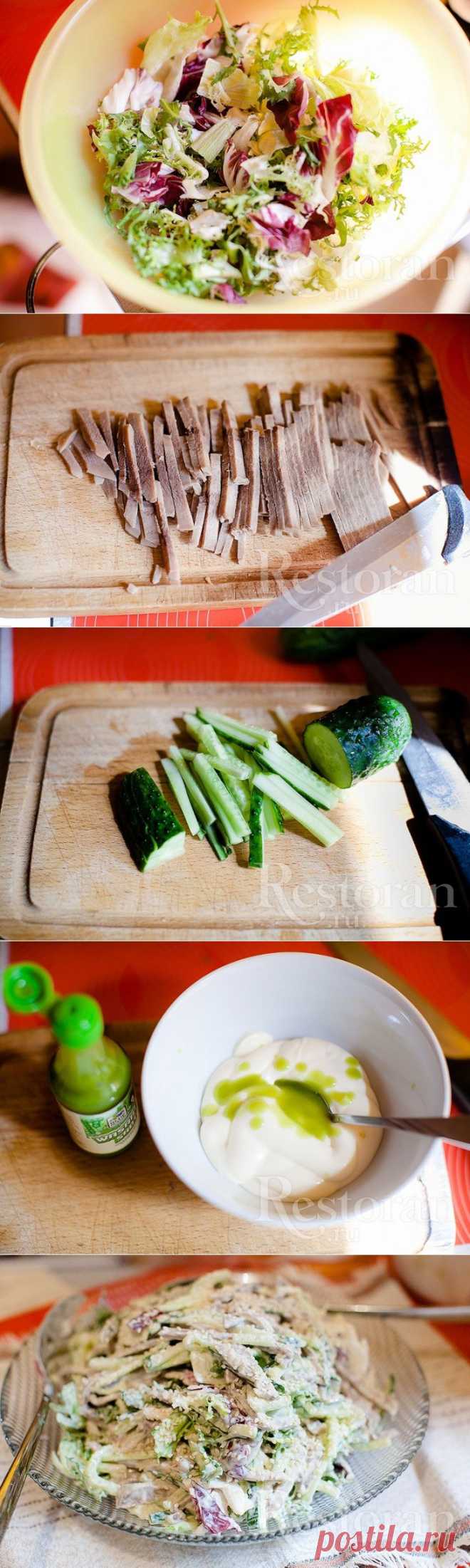 Рецепт японского салата с языком