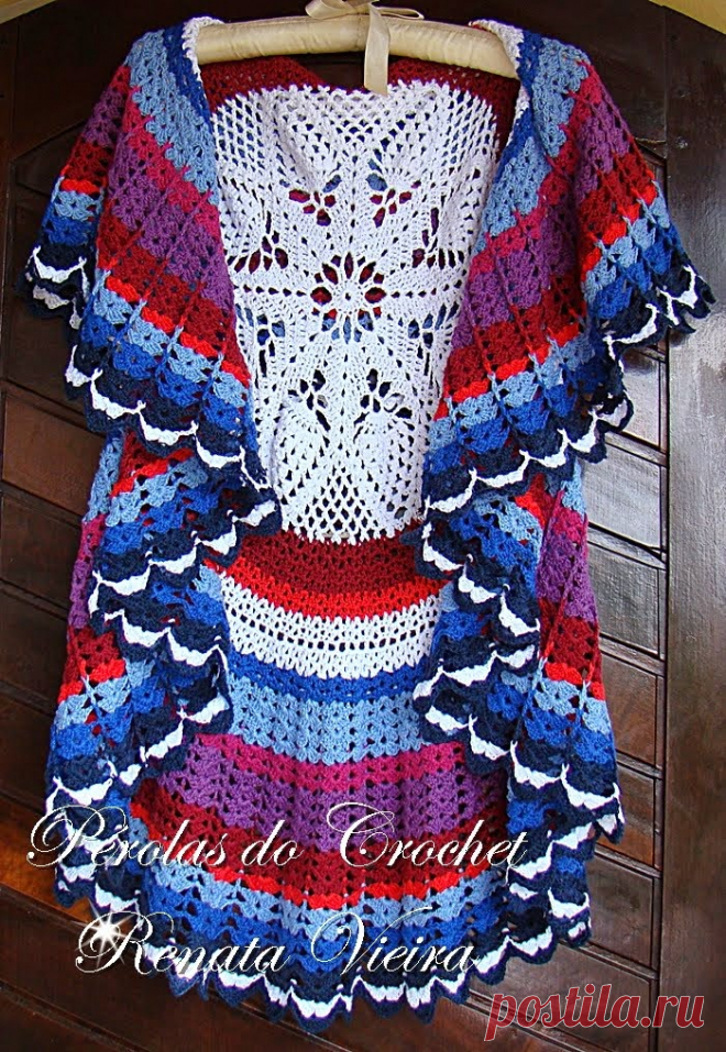 * Pérolas do Crochet: Maxi Colete em Crochet COM PAP