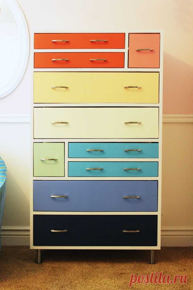 DIY Retro Rainbow Wooden Dresser – Home info