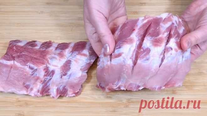 Свиные ребрышки мариную всего 30 минут и сразу запекаю в духовке в рукаве | Рекомендательная система Пульс Mail.ru