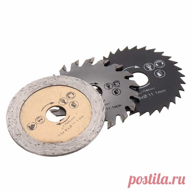 3pcs hss saw blade mini wood circular saw blade set cutting blade rotary tool with mandrel Sale - Banggood.com