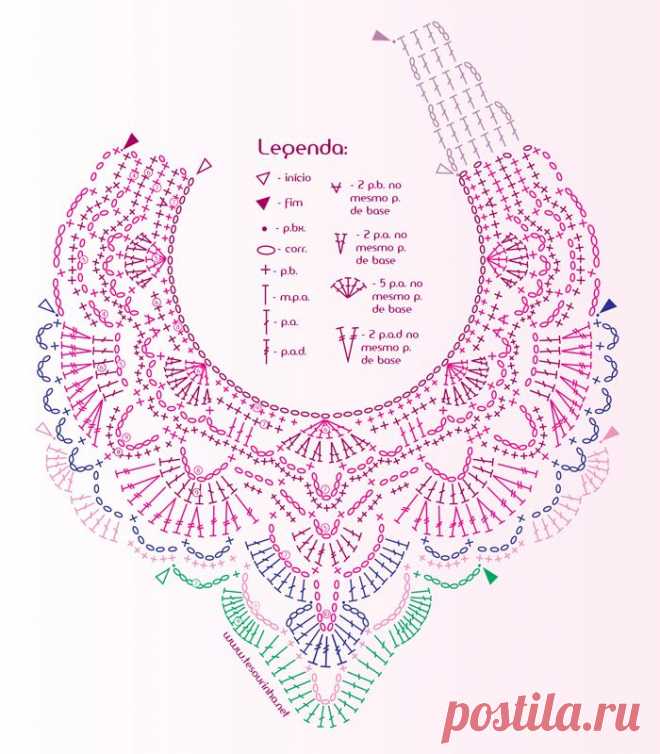 Crochet Maxi Necklace - Chart ❥ 4U hilariafina  http://www.pinterest.com/hilariafina/