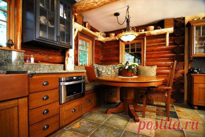 Кухни на даче: обустройство интерьера маленькой комнаты в деревянном доме
