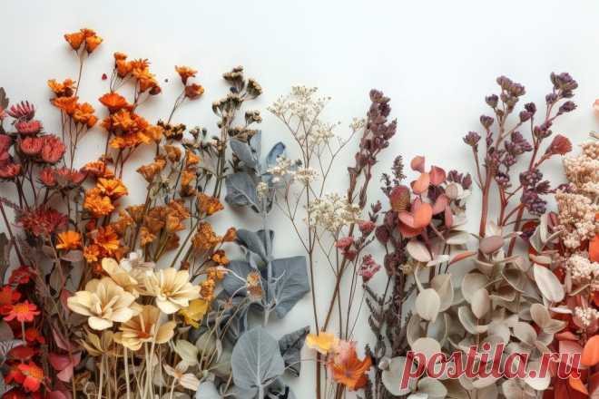 Букет из сухоцветов. Сухоцветы для декора.
Букет из сухоцветов - это композиция, состоящая из высушенных естественным или искусственным путем растений, которые сохраняют свою форму и цвет после удаления влаги. 
Изображение от Freepik