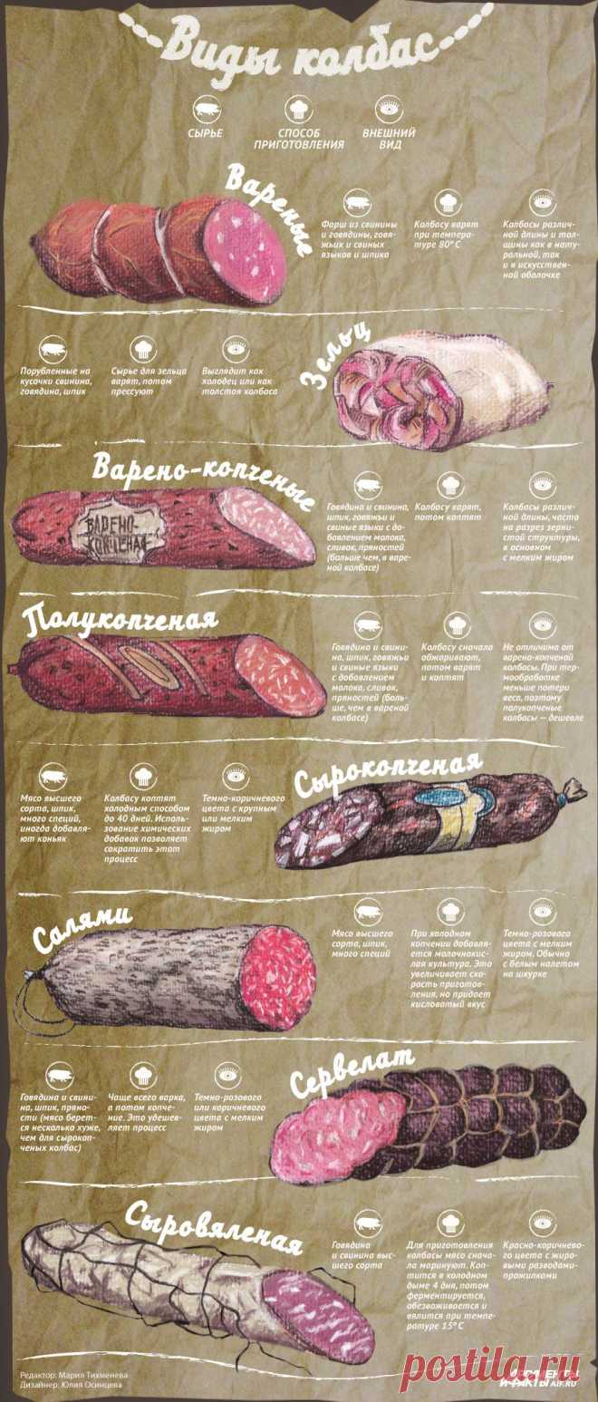 Копченая и вяленая. Какими бывают колбасы и чем они отличаются |