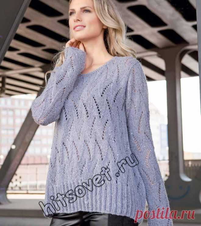 Свободный пуловер с ажурным узором - Хитсовет