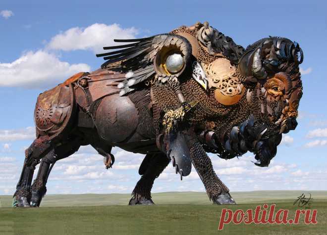 Огромные скульптуры Джона Лопеса &#8212; животные в стиле стимпанк