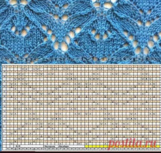 Этот ажурный узор подойдёт для тонких ниток (Вязание спицами) – Журнал Вдохновение Рукодельницы