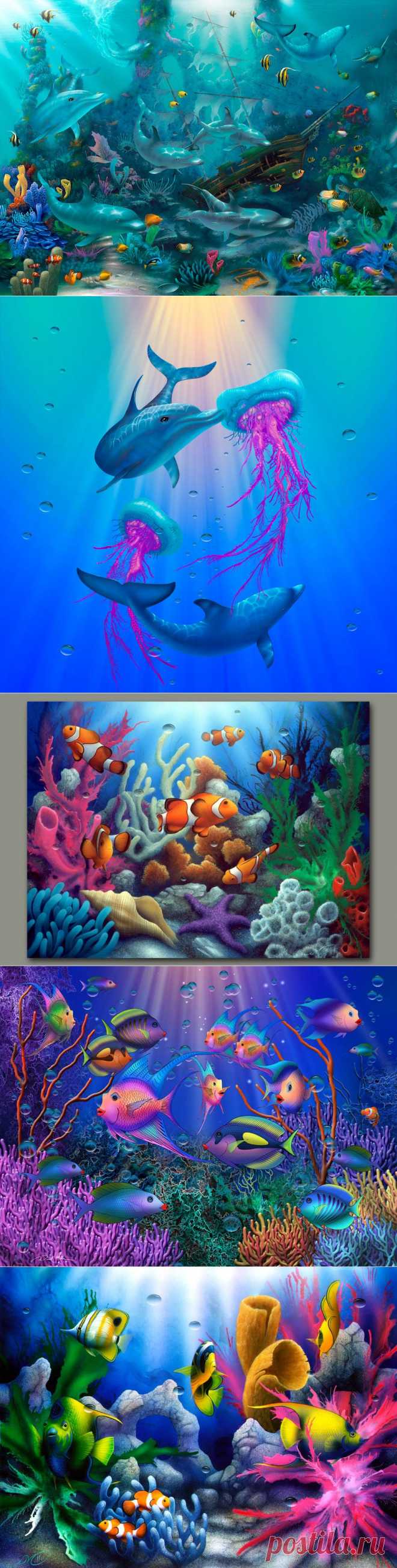Fish and David Miller( Морские картинки).