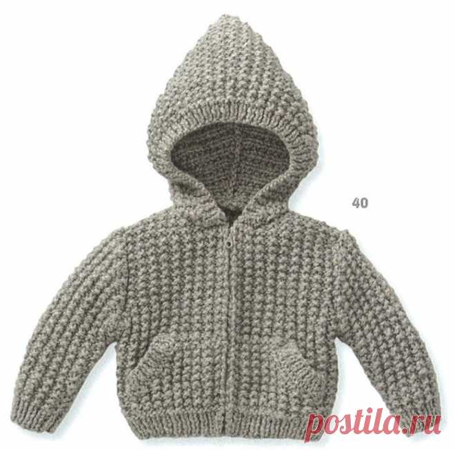 Вязание для малышей кофточки Blouson, модель 40 из Bergere de France, Tricot Baby, 160, 2011