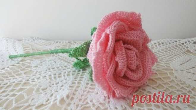 Большая роза Часть 2 Rose Crochet Part 2