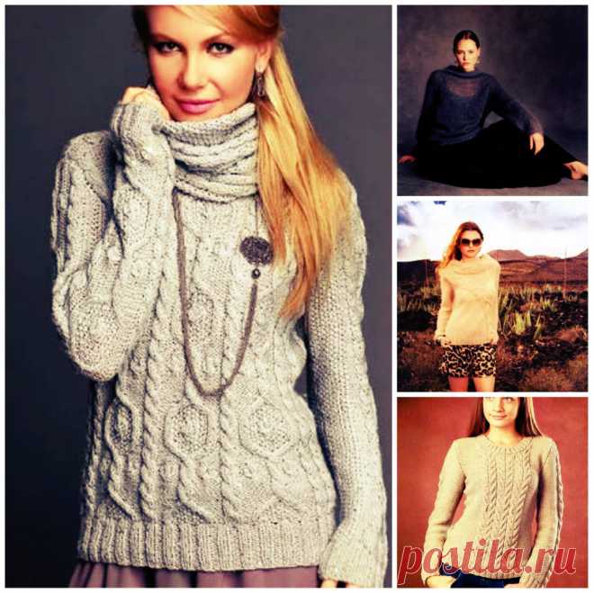 5 свитеров: вязаный свитер женский спицами с описанием