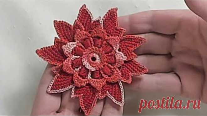 Фантазийный цветок для ирландского кружева - МК. Irish Crochet & Tunisian Crochet, Crochet Flower