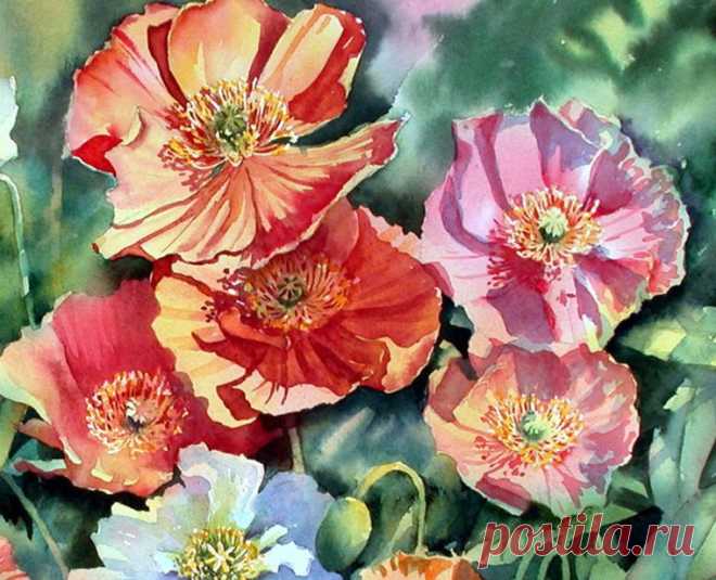 Танец цветов на акварелях Ann Mortimer - Ярмарка Мастеров - ручная работа, handmade