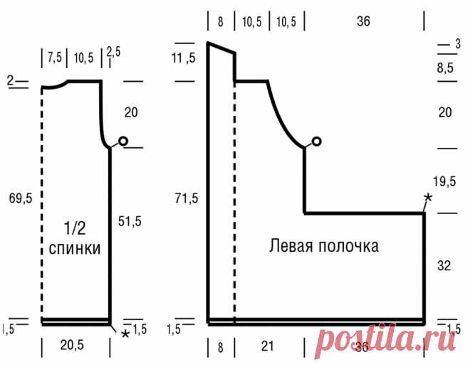 Жилет с остроугольными полочками и узором «листья» - схема вязания спицами. Вяжем Жилеты на Verena.ru