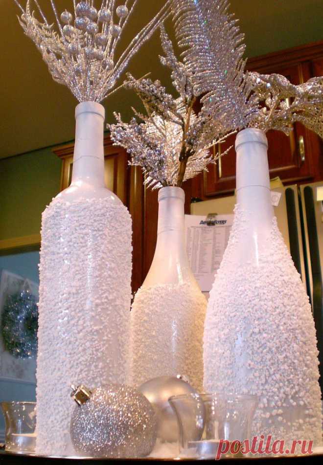 Снежные бутылки - легко и просто!!! | ЖЕНСКИЙ МИР