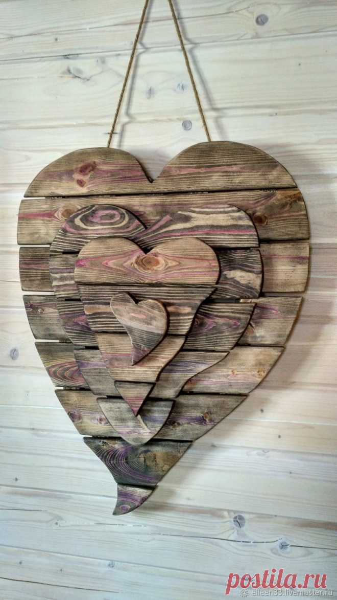 Сердце деревянное в Подарок.Панно – купить в интернет-магазине на Ярмарке Мастеров с доставкой Сердце деревянное в Подарок.Панно - купить или заказать в интернет-магазине на Ярмарке Мастеров | Уникальное ,объёмное панно из четырёх…