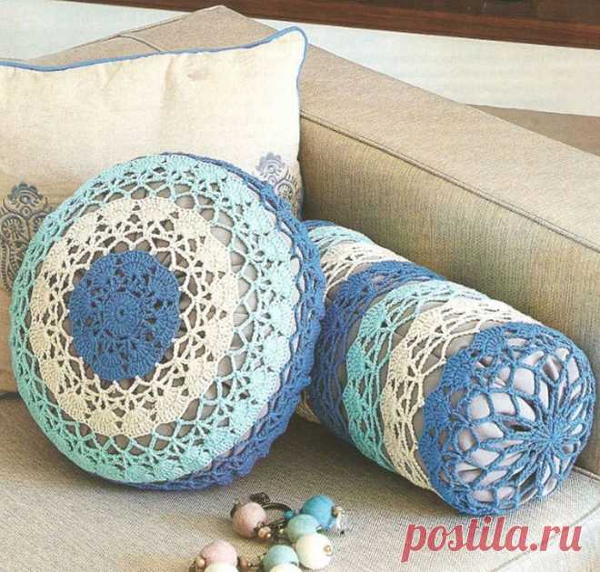 Кругла подушка та валик - Подушки - В'язання для дому - Каталог статей - Md.Crochet