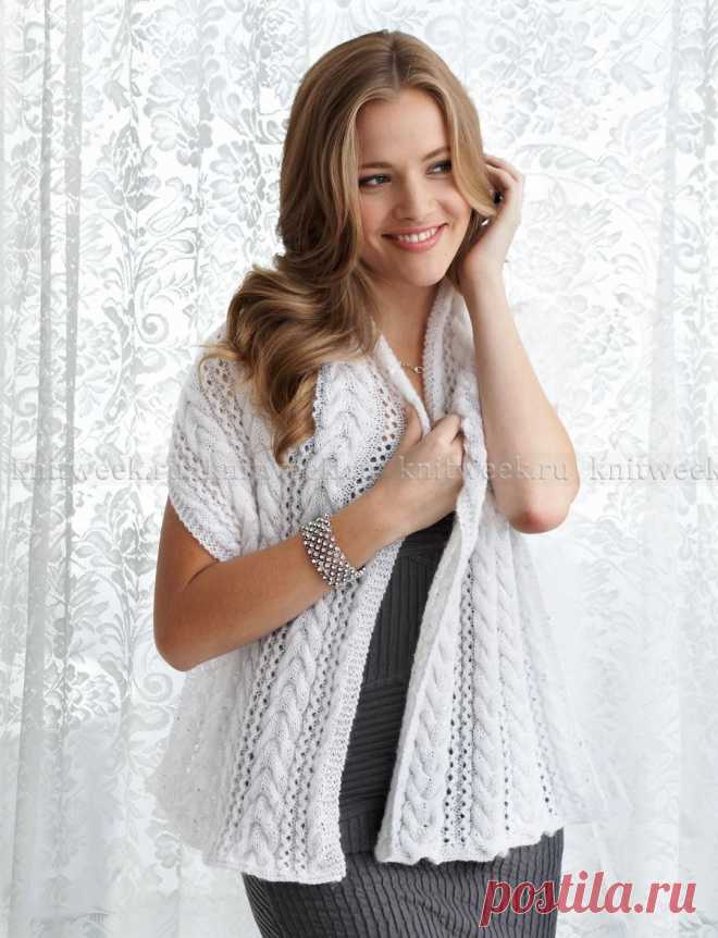 Ажурная шаль с косами на knitweek.ru