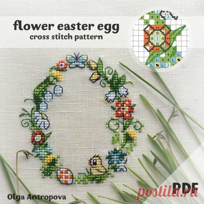 Wreath Cross Stitch Pattern Pdf Instant Download Easter Cross Stitch C30