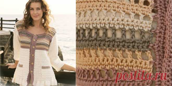 Crochet Jacket with Stripes in Muskat SIZE S – XXXL [Free Pattern] | Your Crochet