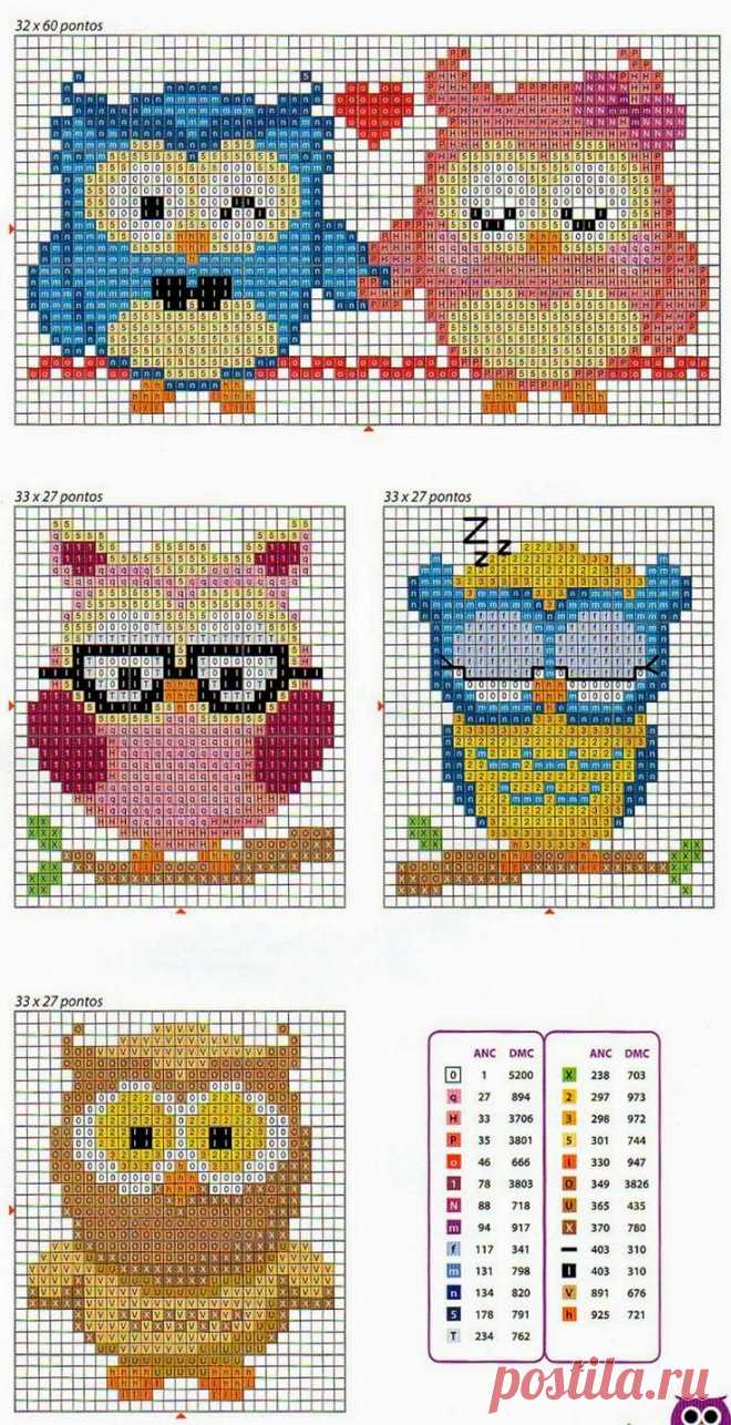 Owls cross stitch  |   Pinterest: инструмент для поиска и хранения интересных идей