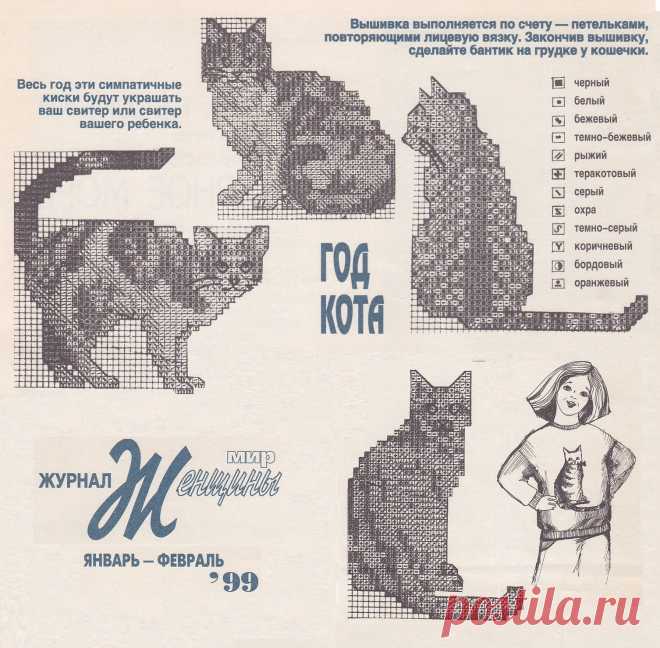 Коты - вышивка крестом