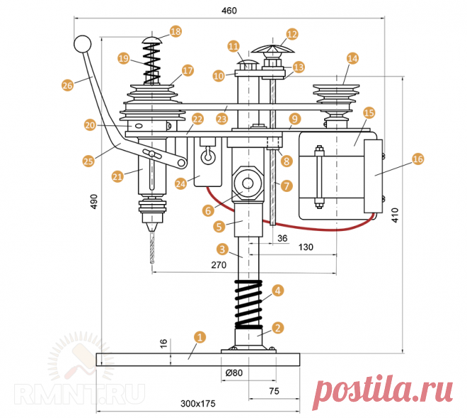 Настольный сверлильный станок своими руками: схемы и чертежи RMNT.RU