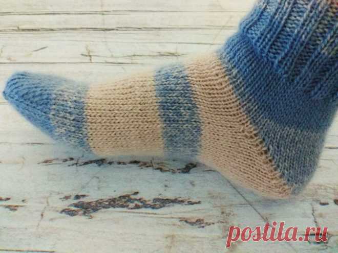 Вяжем носки от мыска спицами: пятка 