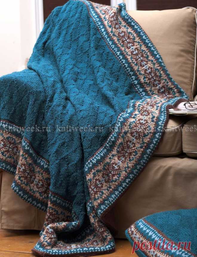 вяжем спицами одеяла и подушку для красоты и уюта нашего дома
