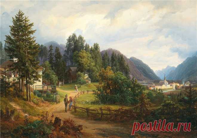 Альпийские пейзажи... Anton Schiffer (Austrian, 1811-1876)
