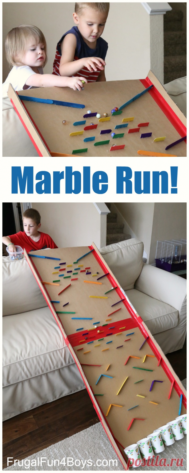 Turn a Cardboard Box into an Epic Marble Run - Frugal Fun For Boys