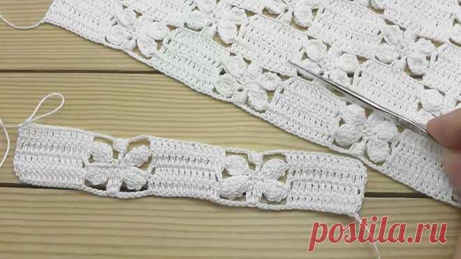 УЗОР _Бабочки_ ВЯЗАНИЕ КРЮЧКОМ мастер-класс СХЕМА узора Crochet butterfly lace pattern