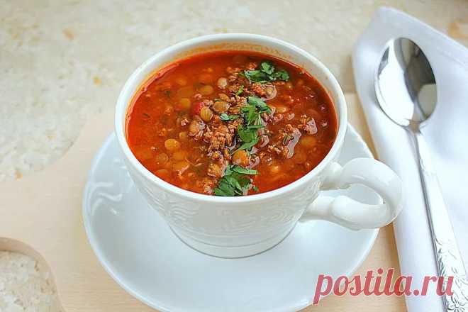 Сытный суп с фаршем и чечевицей | Меню недели Сытный суп с фаршем и чечевицей, пошаговый рецепт с фото