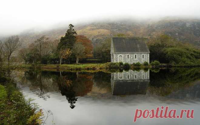 Обои река, спокойствие, дом, ирландия, river для рабочего стола #168620