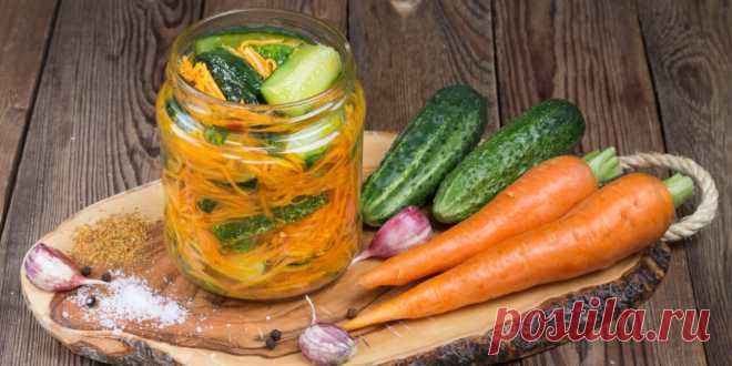 Морковь по-корейски на зиму с огурцами: рецепт - Лайфхакер