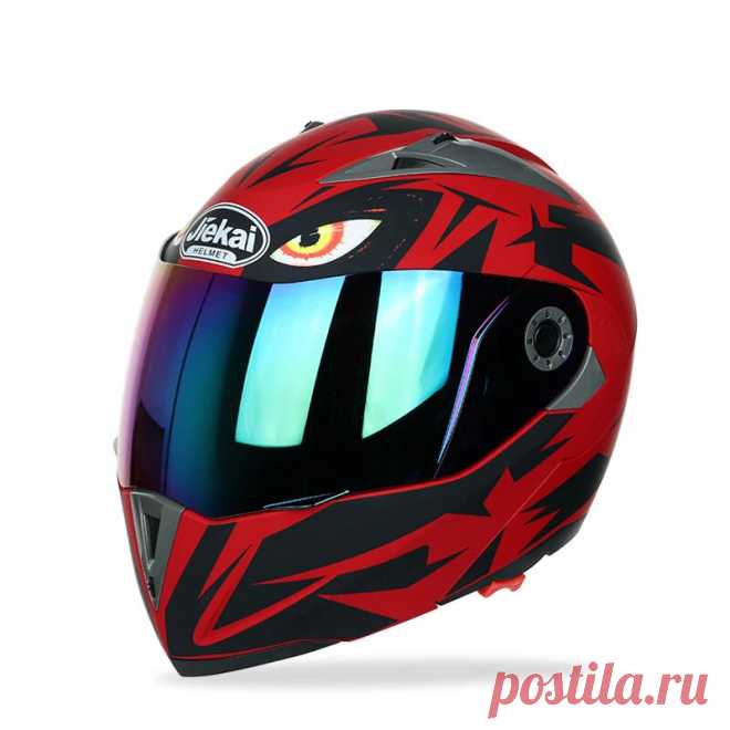 Jiekai jk105 motorcycle helmet flip up unveiled headpiece with double plating lens electric bike men anti-fog all seasons helmets Sale - Banggood.com