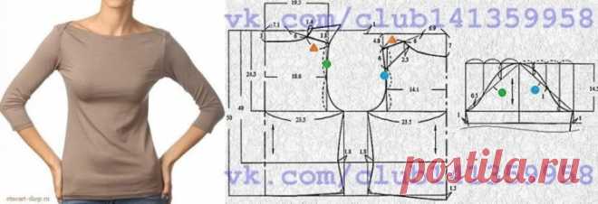 Блузка классическая «лодочка». Выкройка на размер 46/48 (Шитье и крой) — Журнал Вдохновение Рукодельницы