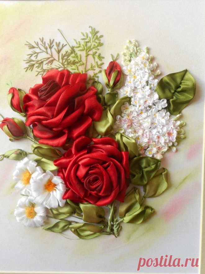Восхитительная цветочная вышивка лентами: красивые работы для вашего вдохновения
