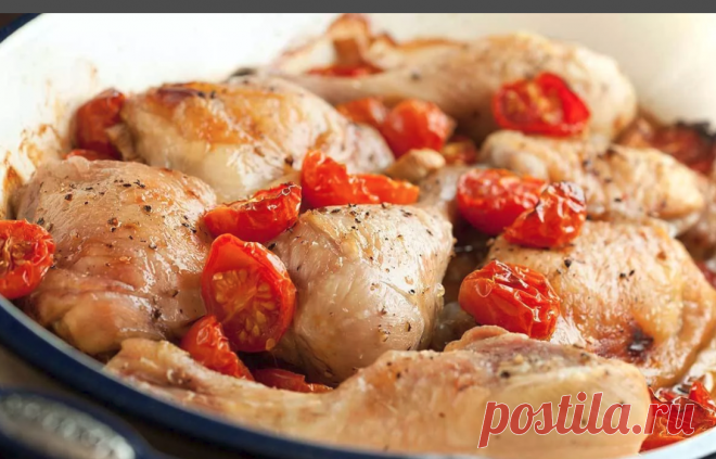 Курица, запеченная с помидорами черри | Самые вкусные кулинарные рецепты