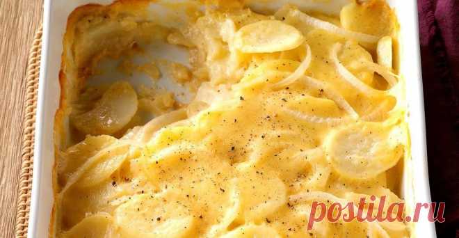 Гарнир из картофеля с луком в сырно-молочной заливке рецепт с фото пошагово